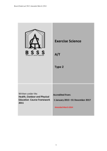 Exercise Science A/T - ACT Board of Senior Secondary Studies