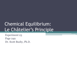 Chemical Equilibrium: Le Châtelier's Principle