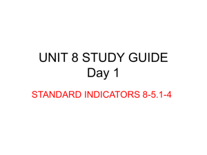UNIT 8 STUDY GUIDE Day 1 - Williston School District