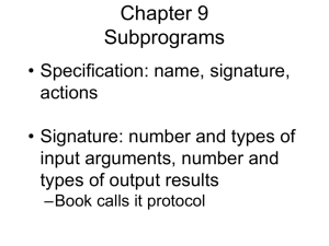 Subprograms as parameters