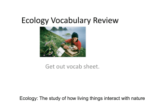 Ecology Vocabulary Review