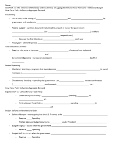 CHAPTER 34 - The Influence of Monetary and Fiscal Policy on
