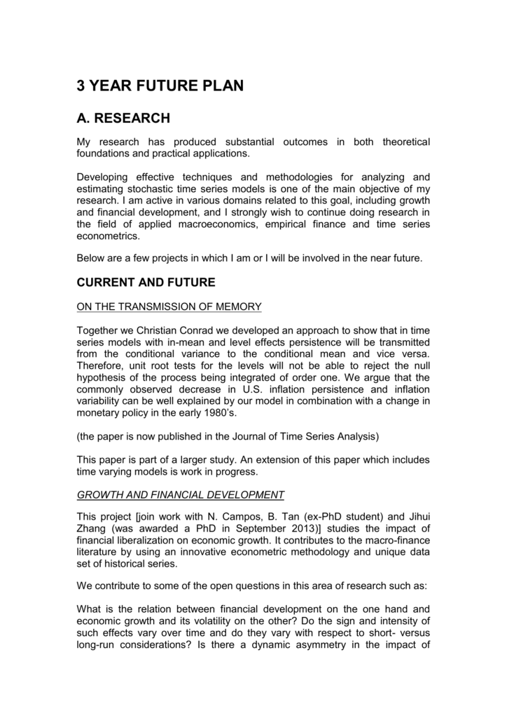 future plans research statement