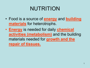 Nutrition 2011 - Life Science Classroom