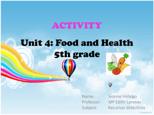Unit 4: Food and Health 5th grade