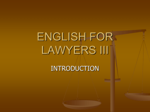 ENGLISH FOR LAWYERS III