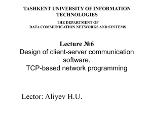 Programming client-server communication. TCP