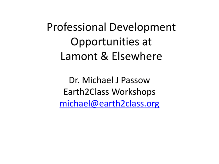 Professional Development Opportunities