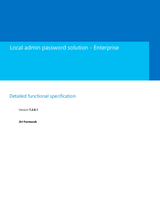 Local admin password solution - Enterprise Detailed functional