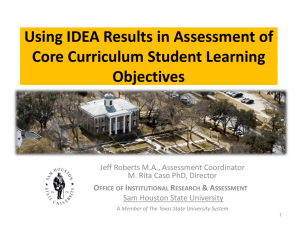 Using IDEA Results in Assessment of Core Curriculum Student