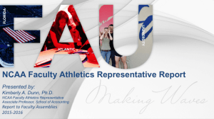 NCAA Faculty Athletics Representative Report Spring 2016