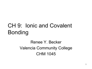 CH 9: Ionic and Covalent Bonding