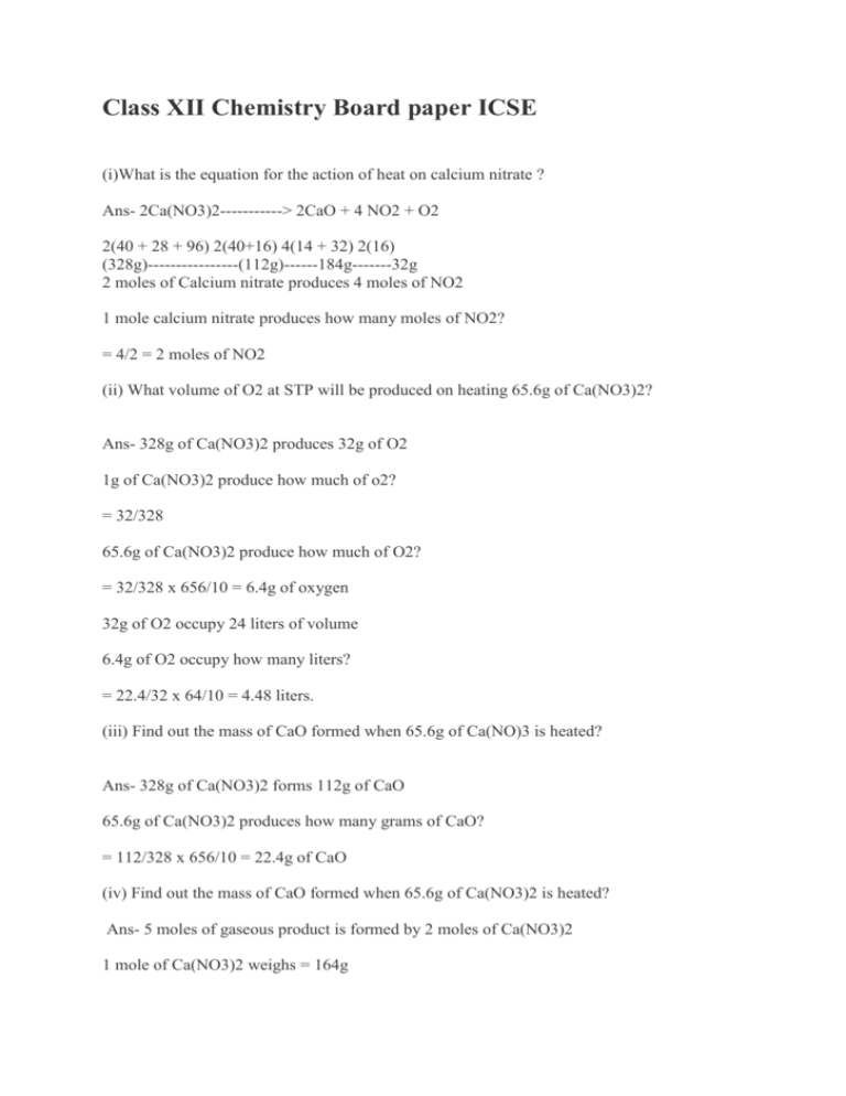 Chemistry Board Paper 2023 Answer Key Set 1