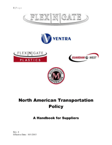 North American Transportation Policy - Flex-N-Gate