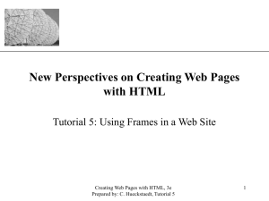 Tutorial 5: Using Frames in a Web Site