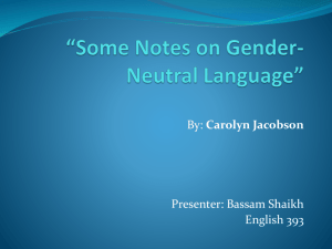 Some Notes on Gender-Neutral Language