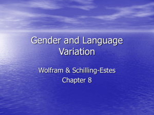 Gender and Language Variation