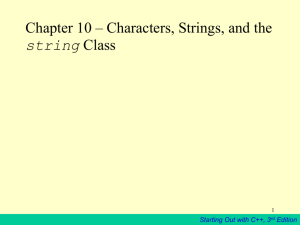 Chapter 10 – Characters and Strings