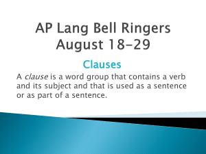 AP Lang Bell Ringers August 18-29