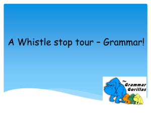 A Whistle stop tour * Grammar! - Brookmans Park Primary School