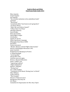 South in Black and White Final Exam Study Guide 2015 Blues