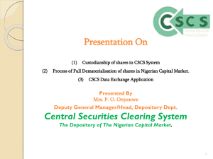 The Depository of The Nigerian Capital Market
