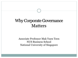 Corporate Governance: Introduction and Overview