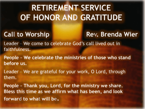 Retirement Service of Honor and Gratitude