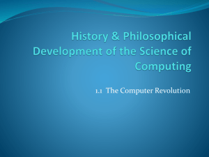 History & Philosophical Development of the Science of Computing