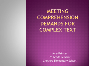 Meeting comprehension demands for Complex text