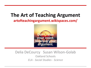 Session1.Feb2014 - The Art of Teaching Argument