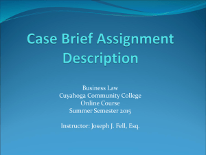 Case Brief Assignment Description