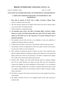 term and condition for supply of instruments and equipments