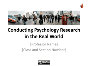 Conducting Psychology Research in the Real World