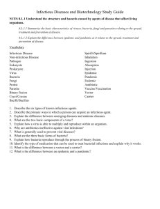 Infectious Diseases and Biotechnology Study Guide NCES 8.L.1