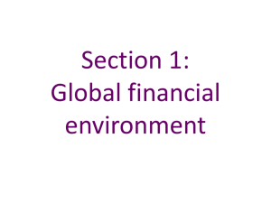 Section 1 – Global financial environment