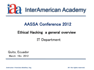 Ethical Hacking - AASSA Educators' Conference Quito 2012 Wiki Site