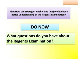 (me) to develop a better understanding of the Regents Examination?