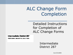 ALC Change Form Completion