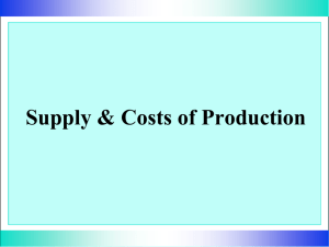 Supply & Costs of Production