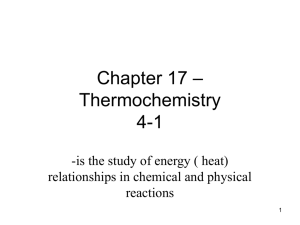 blog 4-1 Thermochemistry