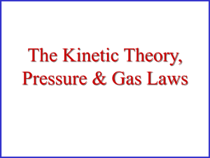 The Kinetic Theory, Pressure & Gas Laws