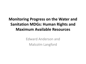 Monitoring Progress on the Water and Sanitation MDGs: Human