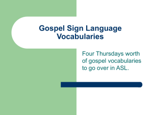 Gospel Sign Language Vocabularies