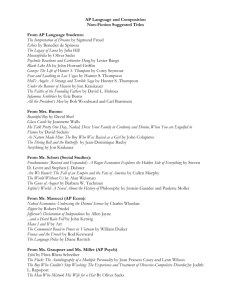 AP Language and Composition Non-Fiction Suggested Titles From