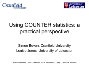 Using COUNTER statistics: a practical perspective
