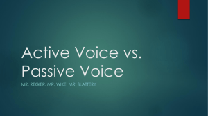Active Voice vs. Passive Voice - WSU 2013-2014