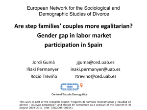 Are step families' couples more egalitarian? Gender gap in labor