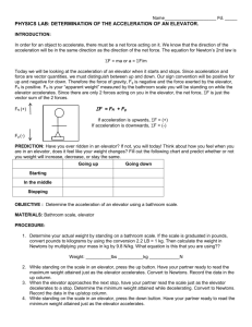 PHYSICS LAB : DETERMINATION OF THE ACCELERATION OF AN