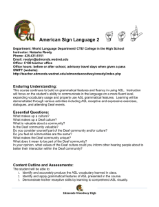 ASL 2 Syllabus